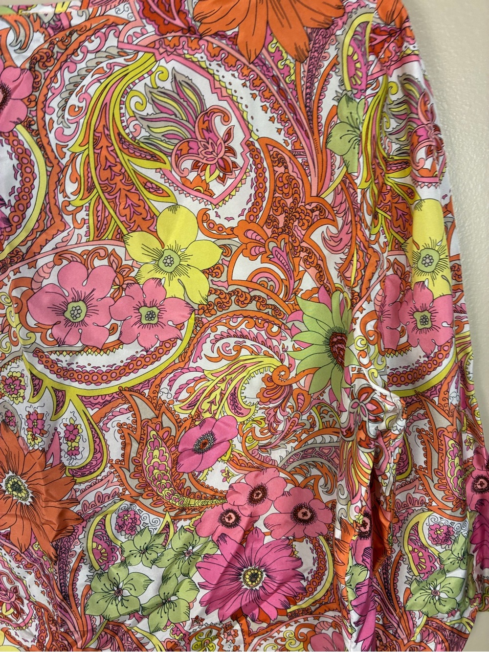 Talbots 100% Silk Paisley Floral Tunic Blouse - Picture 12 of 12